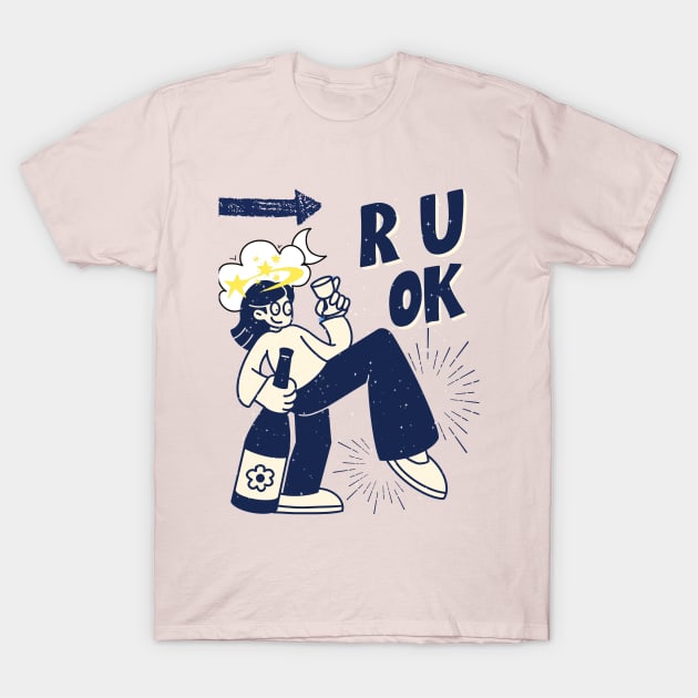 R U Ok? T-Shirt by mieeewoArt